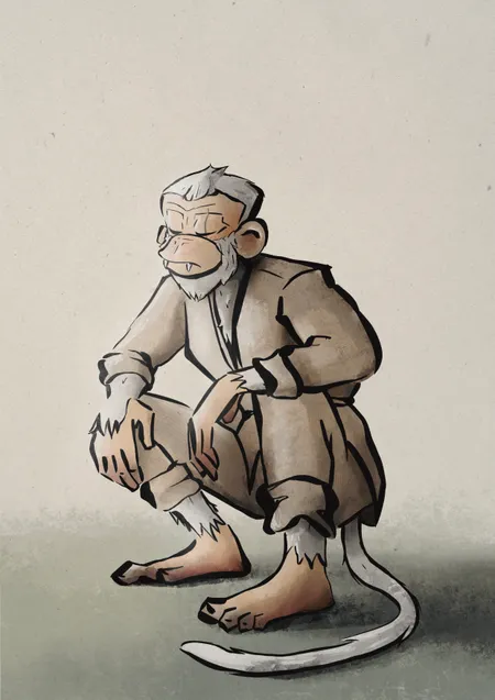 Vieux Singe par Angèle Colliot tout droits réservés